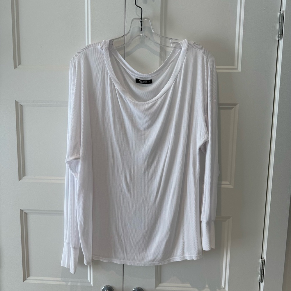 MICHAEL LAUREN White long sleeve Women's Top - SIZE M